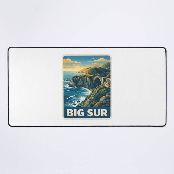 Item preview, Vintage Big Sur California Coast Bixby Bridge Retro Travel Art designed and sold by Paper Drip.