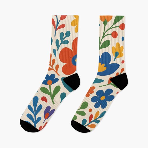 Item preview, Colorful Scandinavian Folk Floral | Modern Boho Botanical Illustration designed and sold by ZanyPaintbrush.