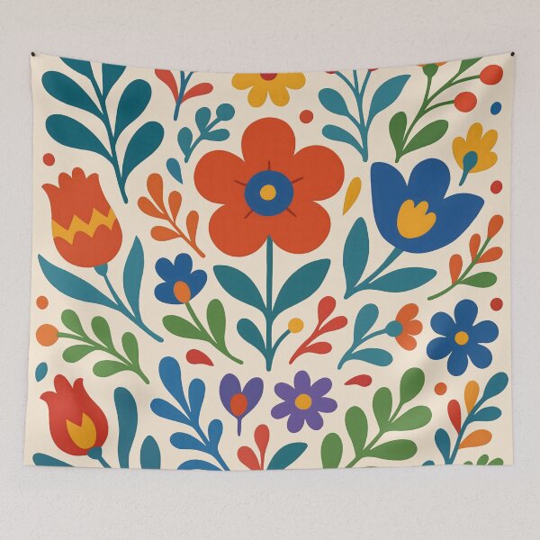 Item preview, Colorful Scandinavian Folk Floral | Modern Boho Botanical Illustration designed and sold by ZanyPaintbrush.