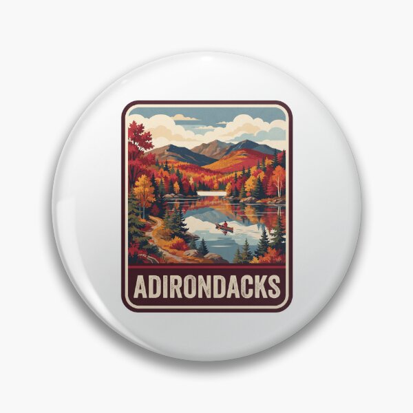 Item preview, Vintage Adirondacks Fall Foliage Canoe Lake Retro Travel Art designed and sold by Paper Drip.