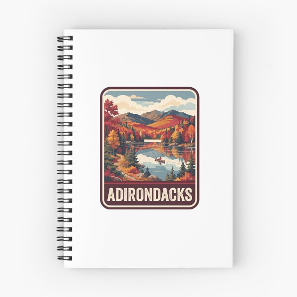 Item preview, Vintage Adirondacks Fall Foliage Canoe Lake Retro Travel Art designed and sold by Paper Drip.