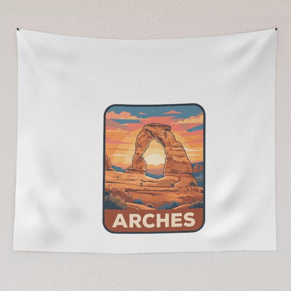 Item preview, Vintage Arches Delicate Arch Desert Travel Poster designed and sold by Paper Drip.