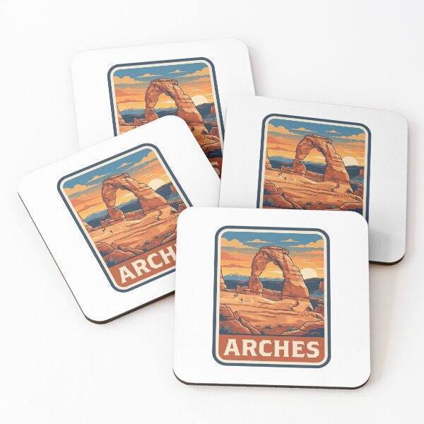 Item preview, Vintage Arches Delicate Arch Desert Travel Poster designed and sold by Paper Drip.