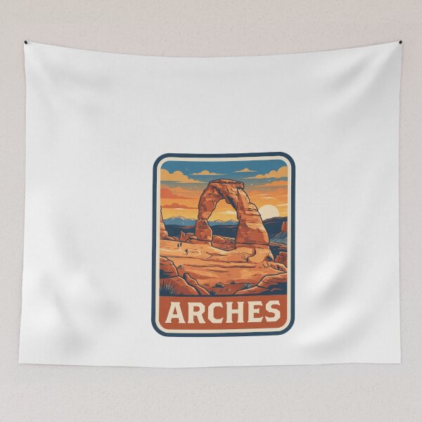 Item preview, Vintage Arches Delicate Arch Desert Travel Poster designed and sold by Paper Drip.