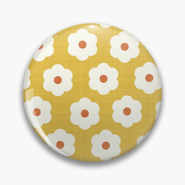 Item preview, Retro White Daisy Floral Pattern on Mustard Yellow Textured Background designed and sold by Sappi1004.