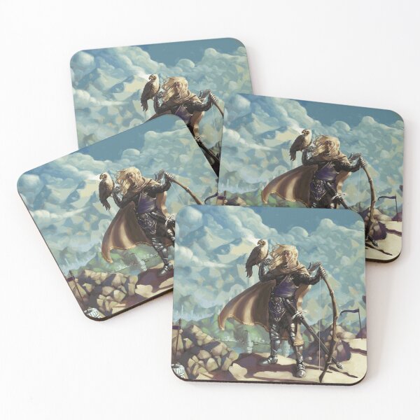 Item preview, Blonde Elven Archer with Eagle in a Mountain Kingdom designed and sold by NoanVasseur.