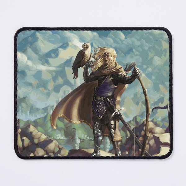 Item preview, Blonde Elven Archer with Eagle in a Mountain Kingdom designed and sold by NoanVasseur.