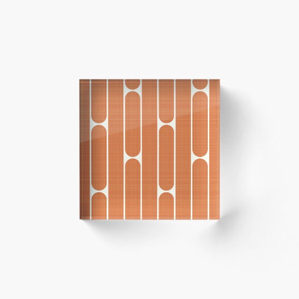Item preview, Retro Mid Century Orange Rounded Vertical Stripe Geometric Pattern designed and sold by Sappi1004.