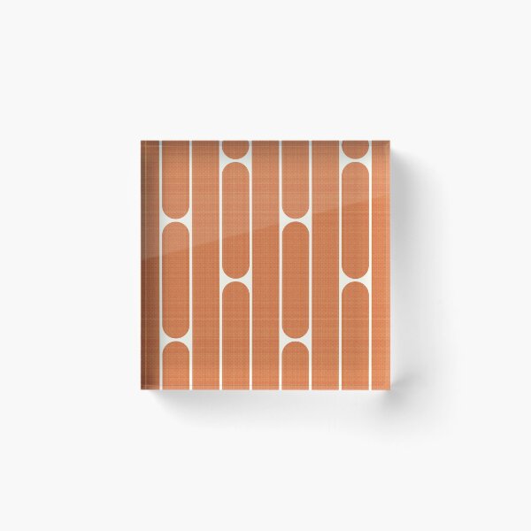 Item preview, Retro Mid Century Orange Rounded Vertical Stripe Geometric Pattern designed and sold by Sappi1004.