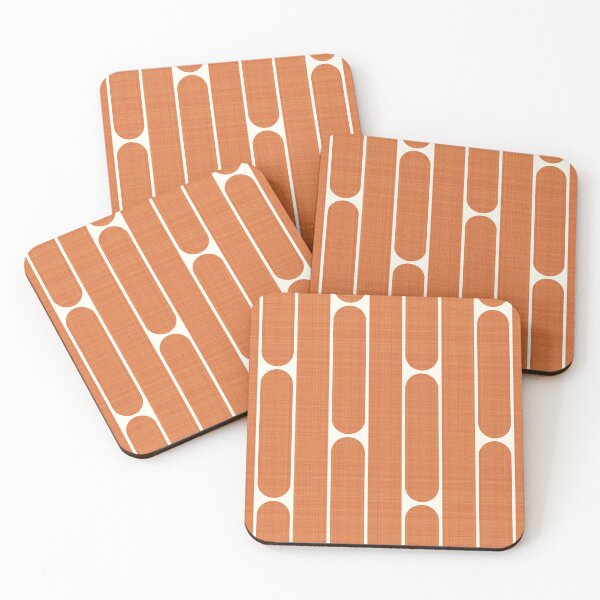 Item preview, Retro Mid Century Orange Rounded Vertical Stripe Geometric Pattern designed and sold by Sappi1004.