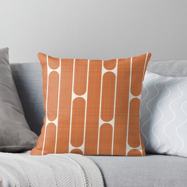 Item preview, Retro Mid Century Orange Rounded Vertical Stripe Geometric Pattern designed and sold by Sappi1004.