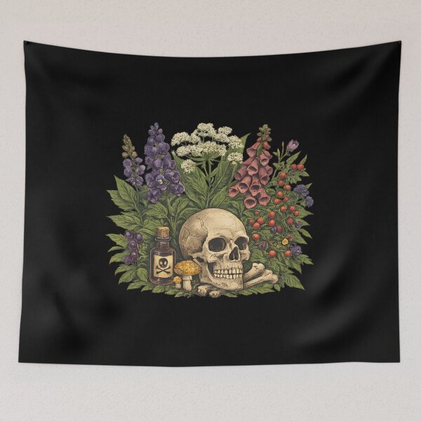 Item preview, All Plants Are Edible Some Only Once – Funny Botanical Dark Humor Skull Mushroom designed and sold by Artycom.