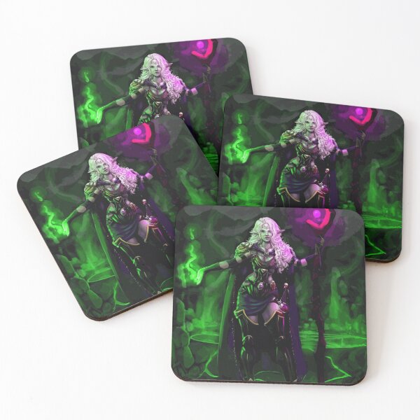 Item preview, Dark Elf Necromancer Summoning Toxic Green Flames designed and sold by NoanVasseur.