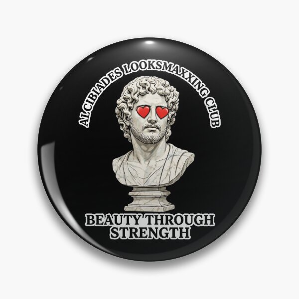Item preview, Alcibiades Looksmaxxing Club - Beauty Through Strength Funny Greek History Meme Sticker designed and sold by Starstacks.
