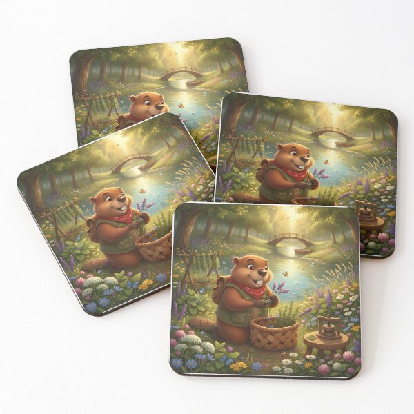 Item preview, Happy Beaver Adventures – Gathering Woodland Herbs designed and sold by Clothes With Smiling Animals Walt Gral.