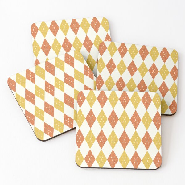 Item preview, Retro Harlequin Diamond Geometric Pattern in Mustard Yellow and Orange designed and sold by Sappi1004.