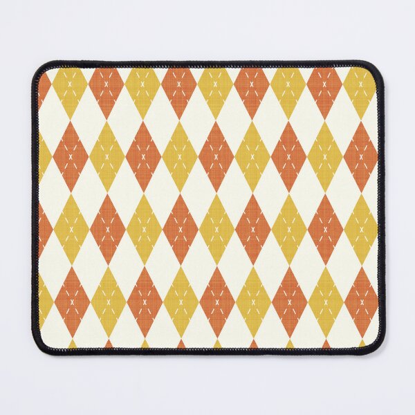 Item preview, Retro Harlequin Diamond Geometric Pattern in Mustard Yellow and Orange designed and sold by Sappi1004.