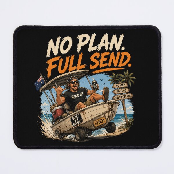 Aperçu de l'œuvre Pas de plan. À fond ! T-shirt humoristique sur la navigation et la pêche créée et vendue par EverclearDesign.