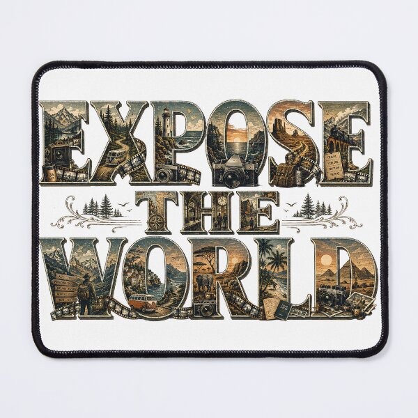 Item preview, Expose The World | Vintage Travel Film Photography Typography designed and sold by Golden Era Studio.