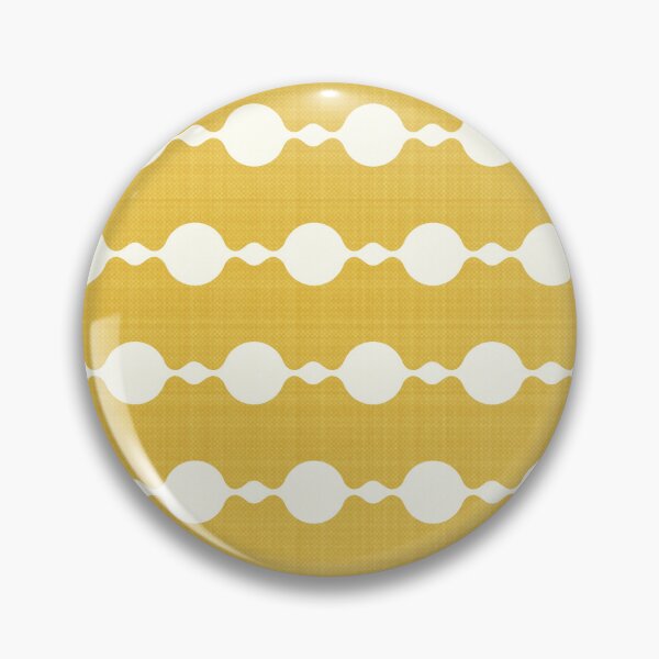 Item preview, Retro Mustard Scallop Stripe Geometric Pattern with White Circle Chains designed and sold by Sappi1004.