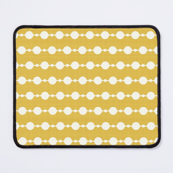 Item preview, Retro Mustard Scallop Stripe Geometric Pattern with White Circle Chains designed and sold by Sappi1004.