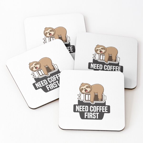 Item preview, Need Coffee First Funny Sloth Coffee Lover Cute Caffeine T-Shirt designed and sold by StickerNestYou.
