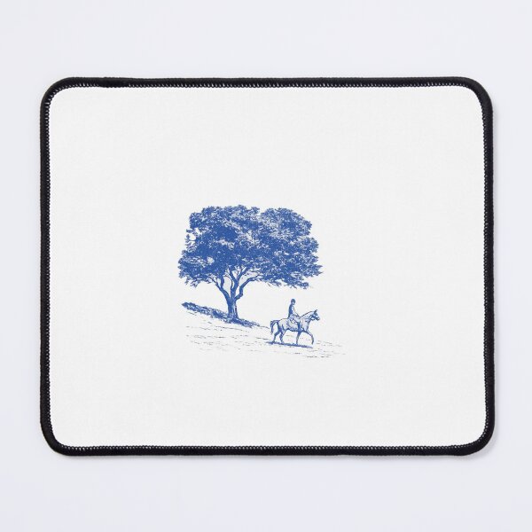 Item preview, Vintage Blue Tree & Horse Rider Illustration | Minimal Nature Art Shirt designed and sold by Brandady.