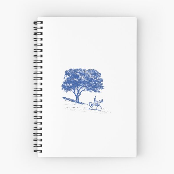 Item preview, Vintage Blue Tree & Horse Rider Illustration | Minimal Nature Art Shirt designed and sold by Brandady.