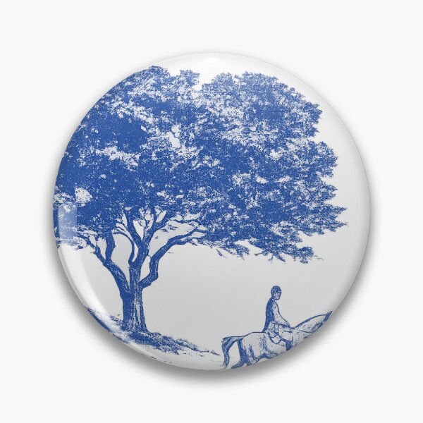 Item preview, Vintage Blue Tree & Horse Rider Illustration | Minimal Nature Art Shirt designed and sold by Brandady.