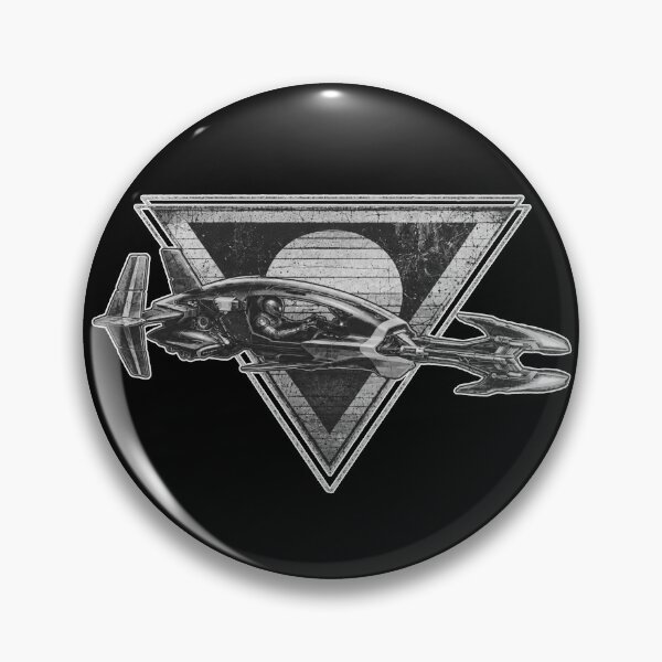 Item preview, Monochrome Retro Sci-Fi Spaceship | Vintage Synthwave Spacecraft | Futuristic Pilot Graphic T-Shirt designed and sold by A-T-H.