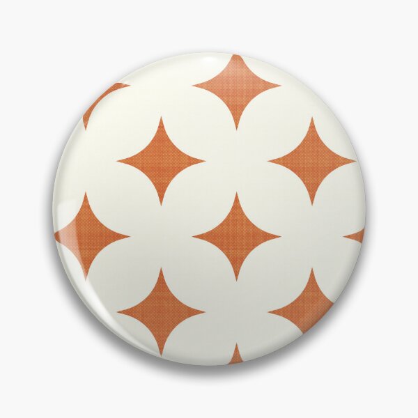 Item preview, Retro White Petal Geometric Pattern with Burnt Orange Starbursts designed and sold by Sappi1004.