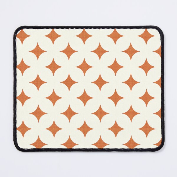 Item preview, Retro White Petal Geometric Pattern with Burnt Orange Starbursts designed and sold by Sappi1004.
