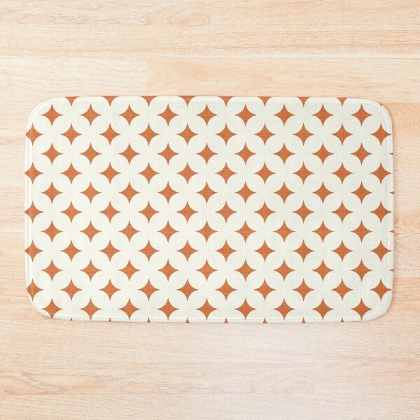 Item preview, Retro White Petal Geometric Pattern with Burnt Orange Starbursts designed and sold by Sappi1004.