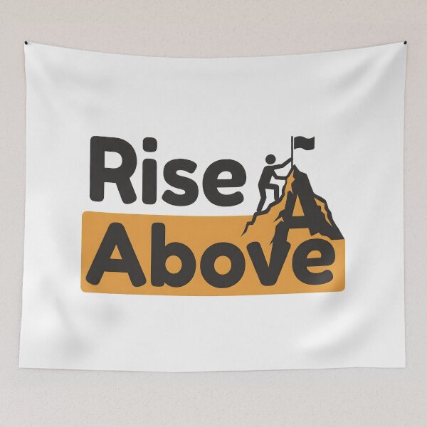 Item preview, Rise Above Mountain Climbing Motivational Adventure Hiking T-Shirt designed and sold by StickerNestYou.