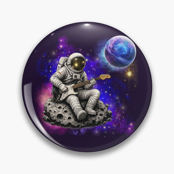 Item preview, Space Rock Guitarist Spaceman Cosmic Music Galaxy Nebula Planet designed and sold by W&RParadise.