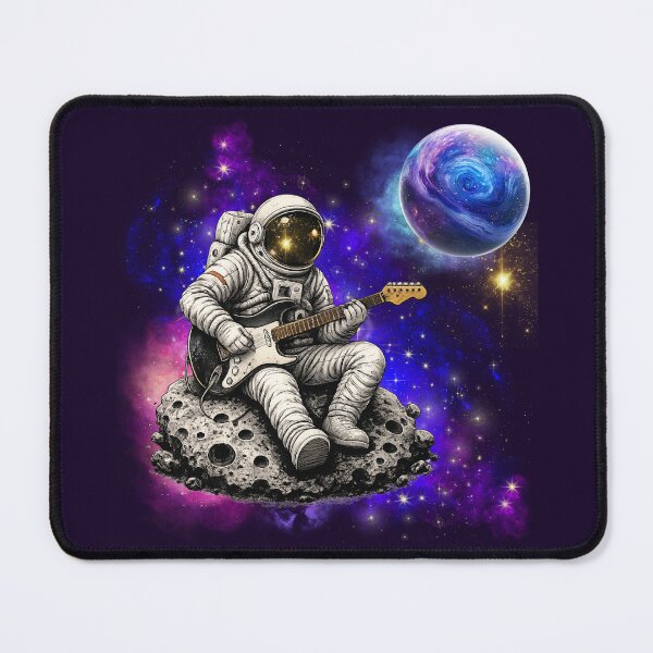Item preview, Space Rock Guitarist Spaceman Cosmic Music Galaxy Nebula Planet designed and sold by W&RParadise.