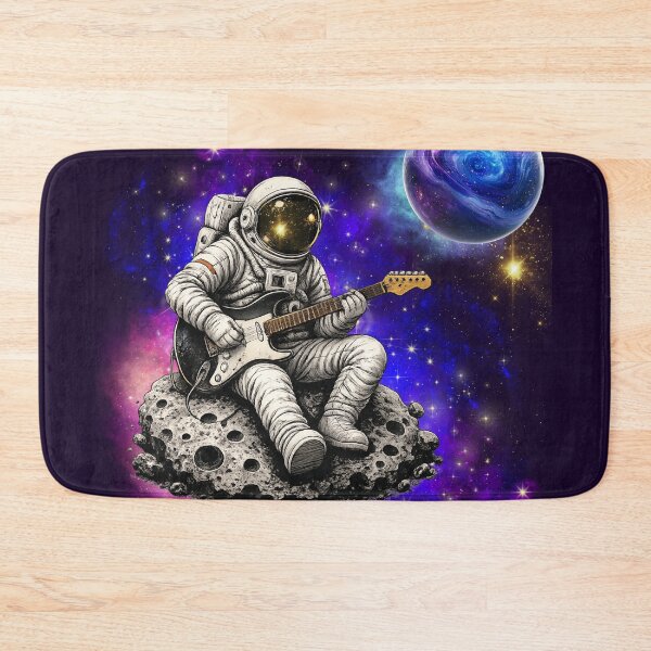 Item preview, Space Rock Guitarist Spaceman Cosmic Music Galaxy Nebula Planet designed and sold by W&RParadise.