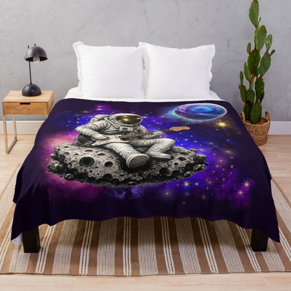 Item preview, Space Rock Guitarist Spaceman Cosmic Music Galaxy Nebula Planet designed and sold by W&RParadise.