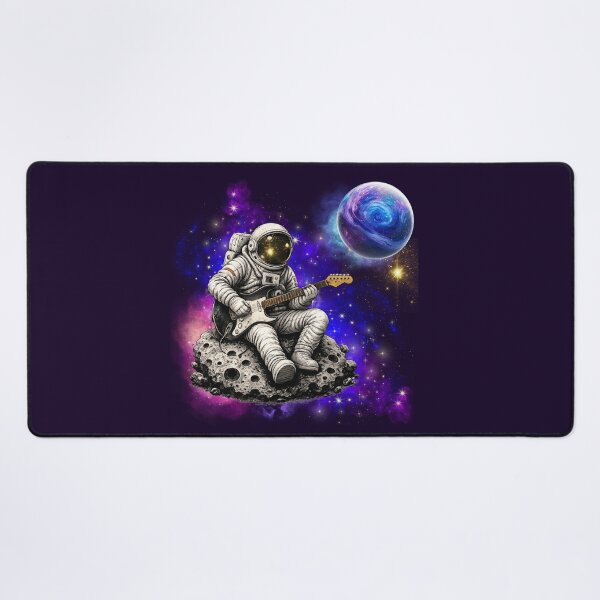 Item preview, Space Rock Guitarist Spaceman Cosmic Music Galaxy Nebula Planet designed and sold by W&RParadise.