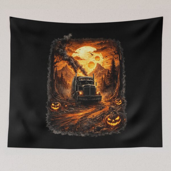 Item preview, Truck Driver Halloween Gift Spooky Semi Truck designed and sold by Corvoria.