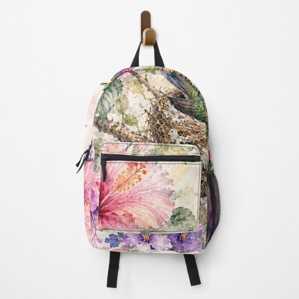 Item preview, Watercolor Hummingbird Nest Hibiscus Garden designed and sold by Diego Re.