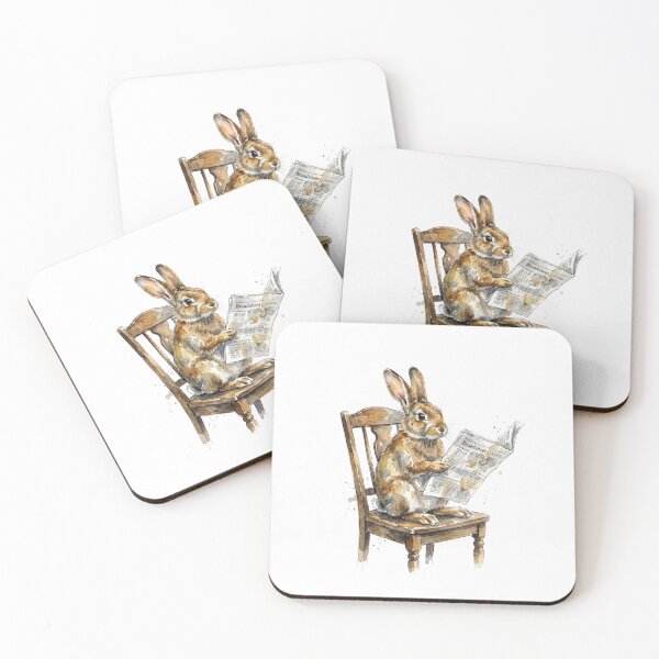 Item preview, Bunny Reading Newspaper designed and sold by Roy & Tiffany.