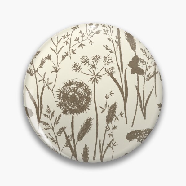 Item preview, Meadow Wildflower Pattern in Taupe & Beige Modern Country Herbarium Silhouettes designed and sold by Doodle Finch Designs.
