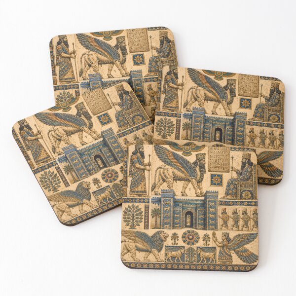 Item preview, Ancient Babylon & Assyria Collage – Ishtar Gate, Lamassu & Mesopotamian Civilization Art designed and sold by rimmatv.