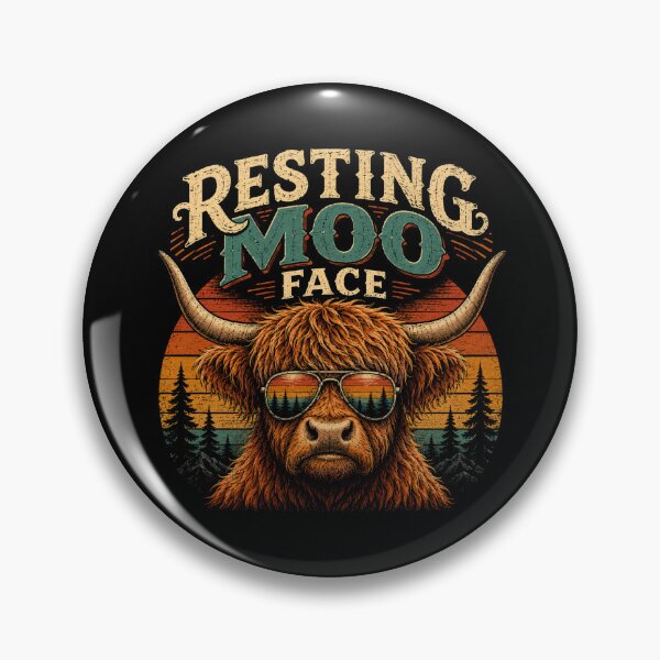 Item preview, Resting Moo Face | Funny Highland Cow Graphic Tee designed and sold by EverclearDesign.