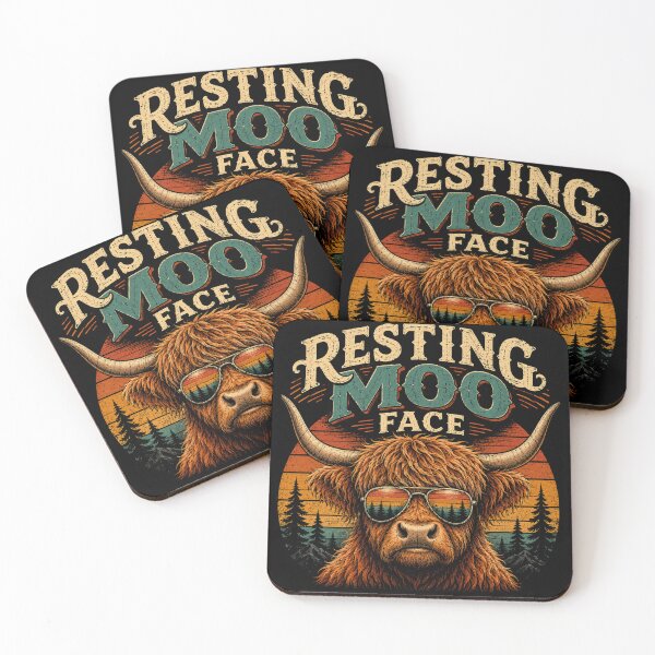 Item preview, Resting Moo Face | Funny Highland Cow Graphic Tee designed and sold by EverclearDesign.