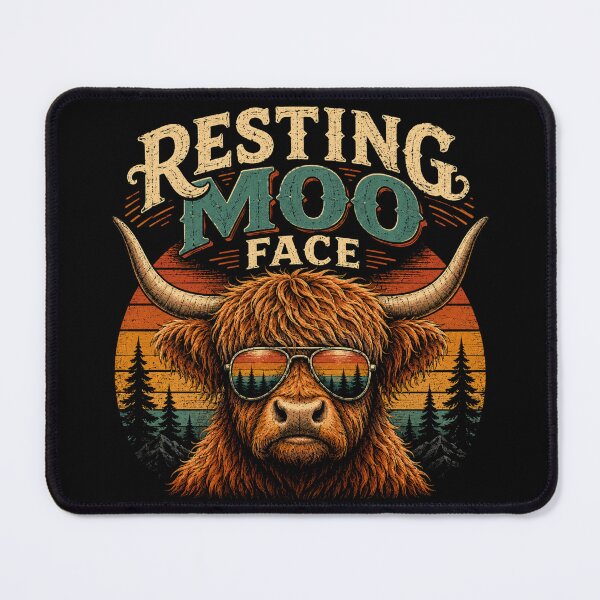 Item preview, Resting Moo Face | Funny Highland Cow Graphic Tee designed and sold by EverclearDesign.