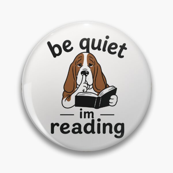 Item preview, Be quiet I'm reading, Funny Basset Hound, Book Lover, Dog Reading Gift designed and sold by Flying Alligator.