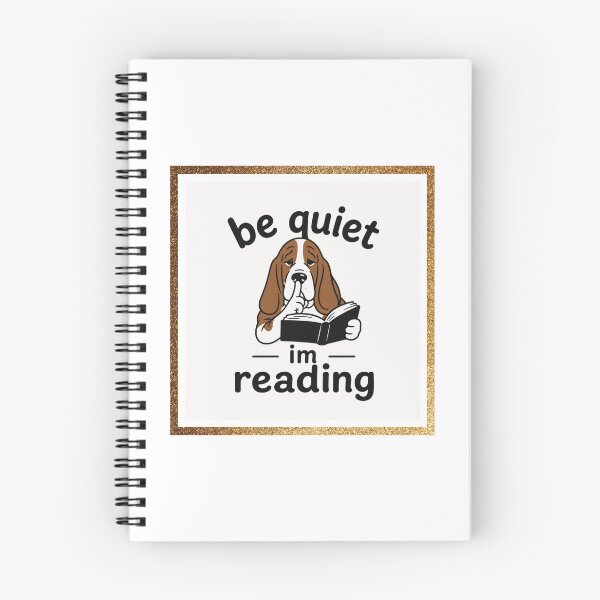 Item preview, Be quiet I'm reading, Funny Basset Hound, Book Lover, Dog Reading Gift designed and sold by Flying Alligator.