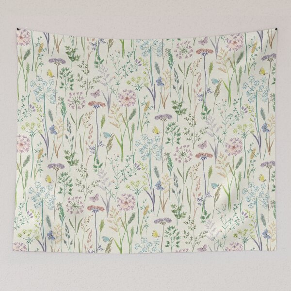 Item preview, Meadow Wildflower Herbarium Pattern - Modern Farmhouse Vintage Botanical  designed and sold by Doodle Finch Designs.